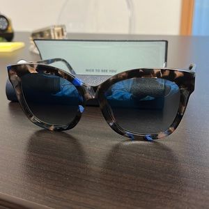 Warby Parker Aubrey Sunglasses - Blue and Brown Tortoise
